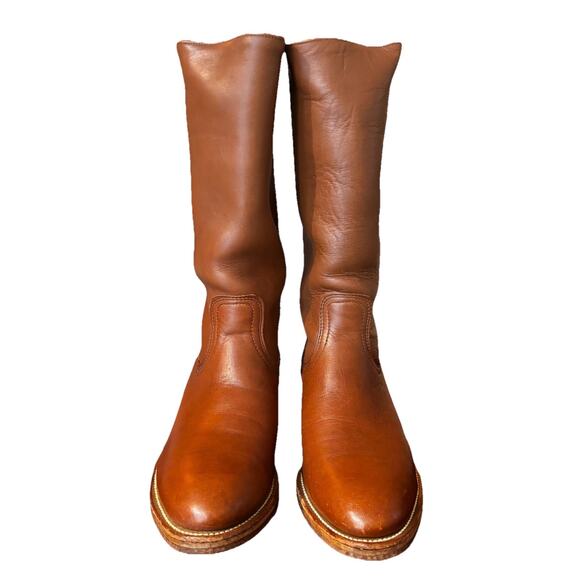 Frye Campus 2595 Men 8.5 EE Wide Dark Camel Brown Leather Boots Made USA Vintage main image 10